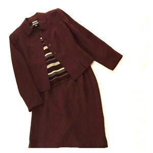 KASPER Petite two piece suit with knit shell